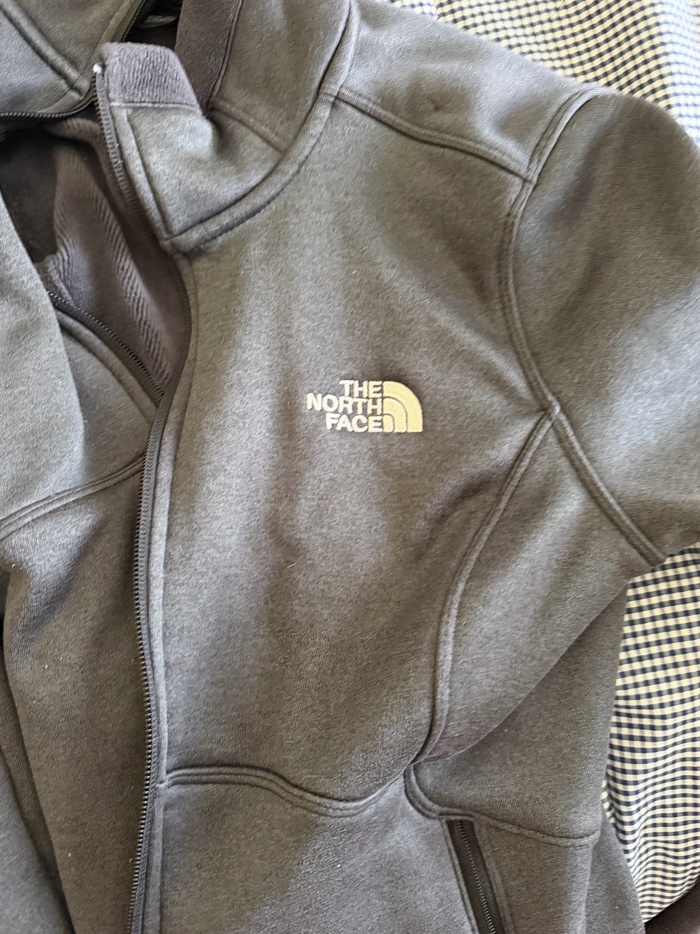 The North Face Charcoal Gray Full-Zip Hoodie with Logo
